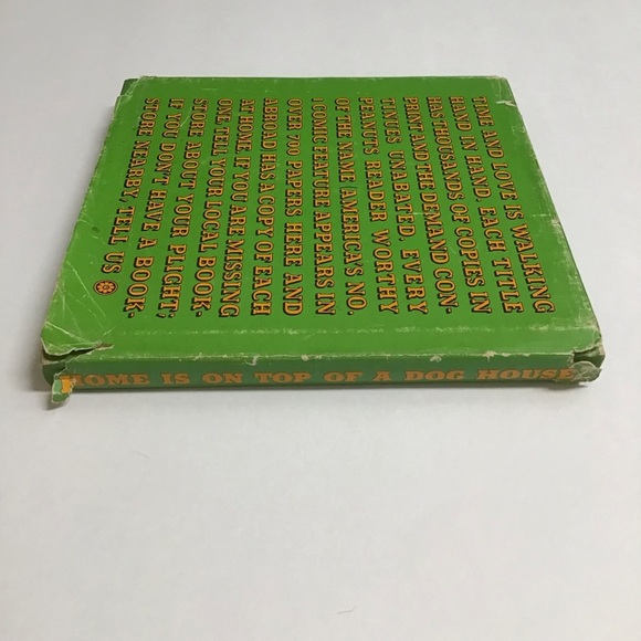 Peanuts Home is On Top Of A Dog House Snoopy Book Hardcover Dust Cover 1966 1st - Picture 4 of 6